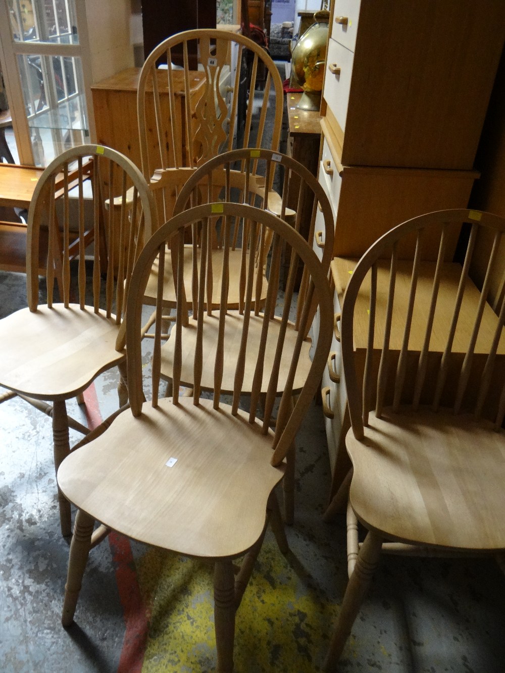 A good set of Windsor-style pine dining chairs