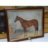 Oil on card of a race horse ATTRIBUTED TO JOHN ARNOLD ALFRED WHEELER, signed