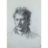 HARRY HOLLAND crayon / pastel - head and shoulders self-portrait, signed, 36 x 26cms Provenance: The