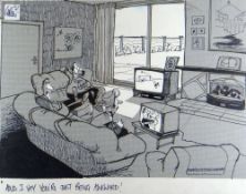 GRENFELL 'GREN' JONES MBE (1934-2007) original drawing - humorous satirical cartoon relating to