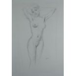 AUGUSTUS JOHN pencil - drawing of a standing Afro-Carribean nude, signed, 48 x 33 Provenance: