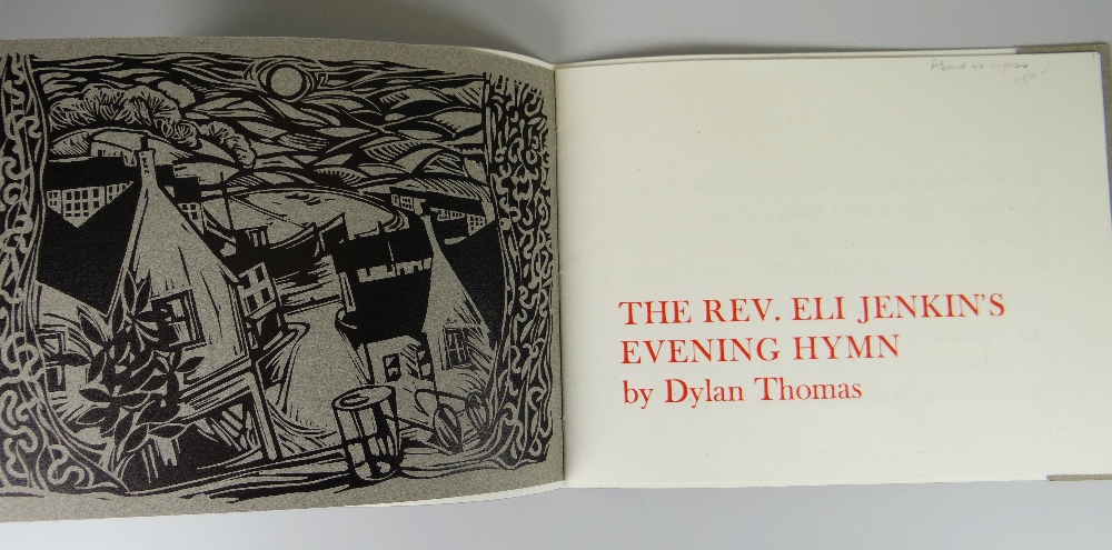 DYLAN THOMAS, three fine small-press limited editions: 1. 'The Rev Eli Jenkins Prayer', 1982, hand- - Image 2 of 6