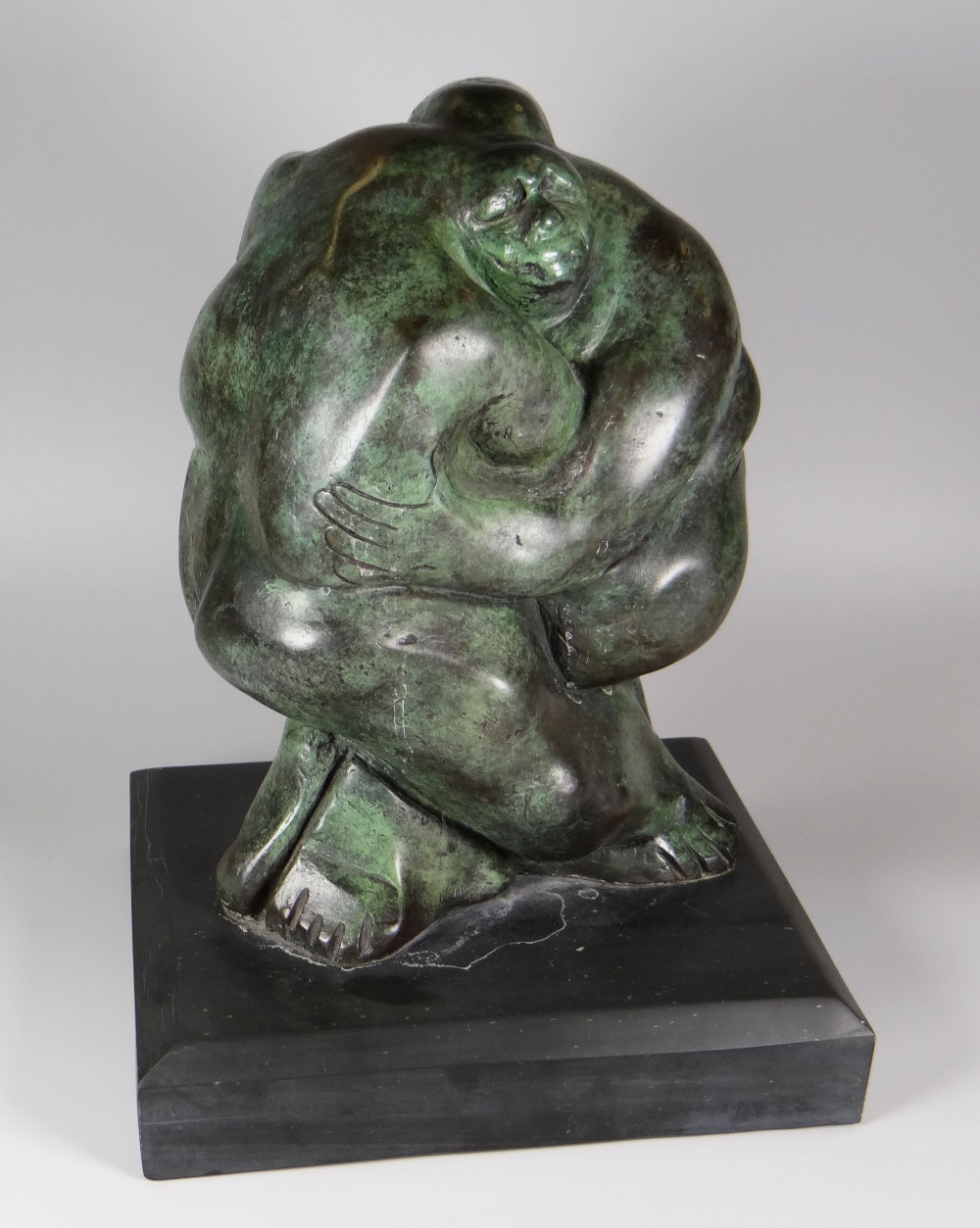 PETER NICHOLAS (1934-2015) limited edition (11/12) bronze sculpture on slate base - two caricature