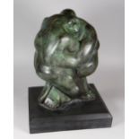 PETER NICHOLAS (1934-2015) limited edition (11/12) bronze sculpture on slate base - two caricature