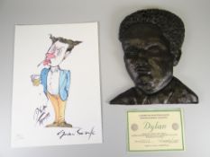 GERALD SCARFE hand-coloured limited edition (50/100) print - caricature of a standing Dylan