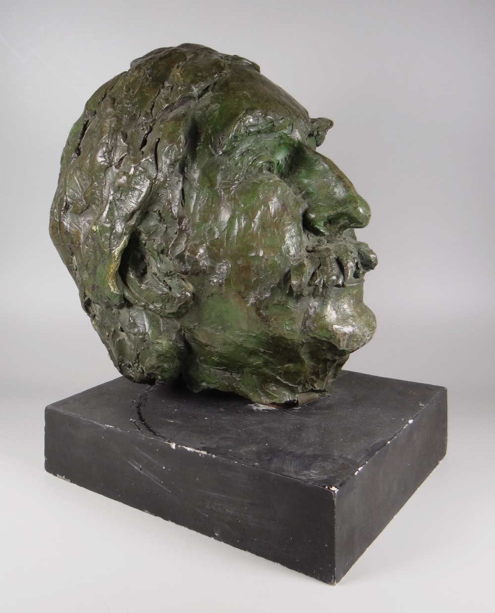 SHEILA-JEAN NEWTON (RA d.2000) a fine composition bust of Sir Kyffin Williams, 27cms high on an - Image 2 of 5