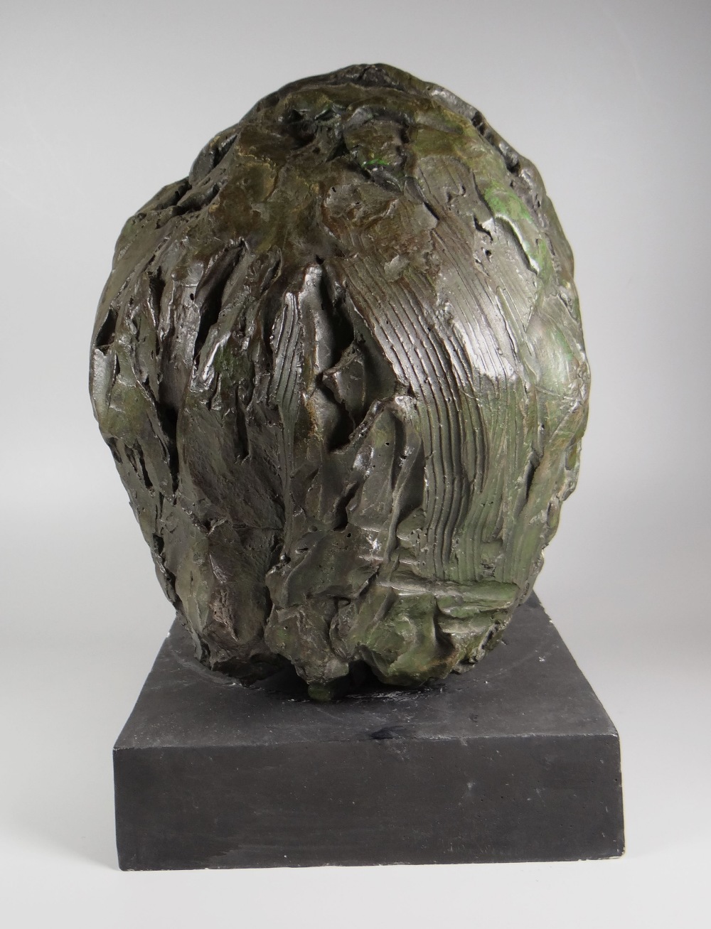 SHEILA-JEAN NEWTON (RA d.2000) a fine composition bust of Sir Kyffin Williams, 27cms high on an - Image 4 of 5