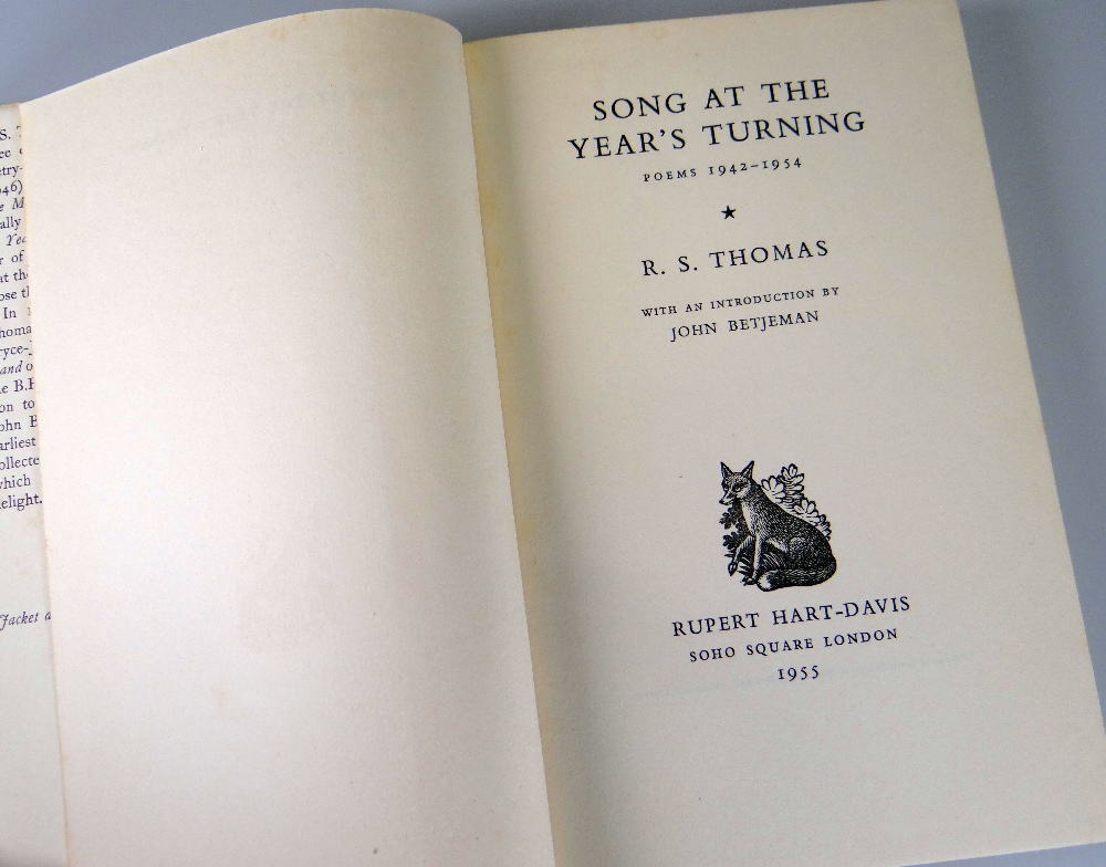 R S THOMAS - 'Song at the Year's Turning' with dust-sleeve by Judith Blesdoe, 'With an - Image 2 of 3