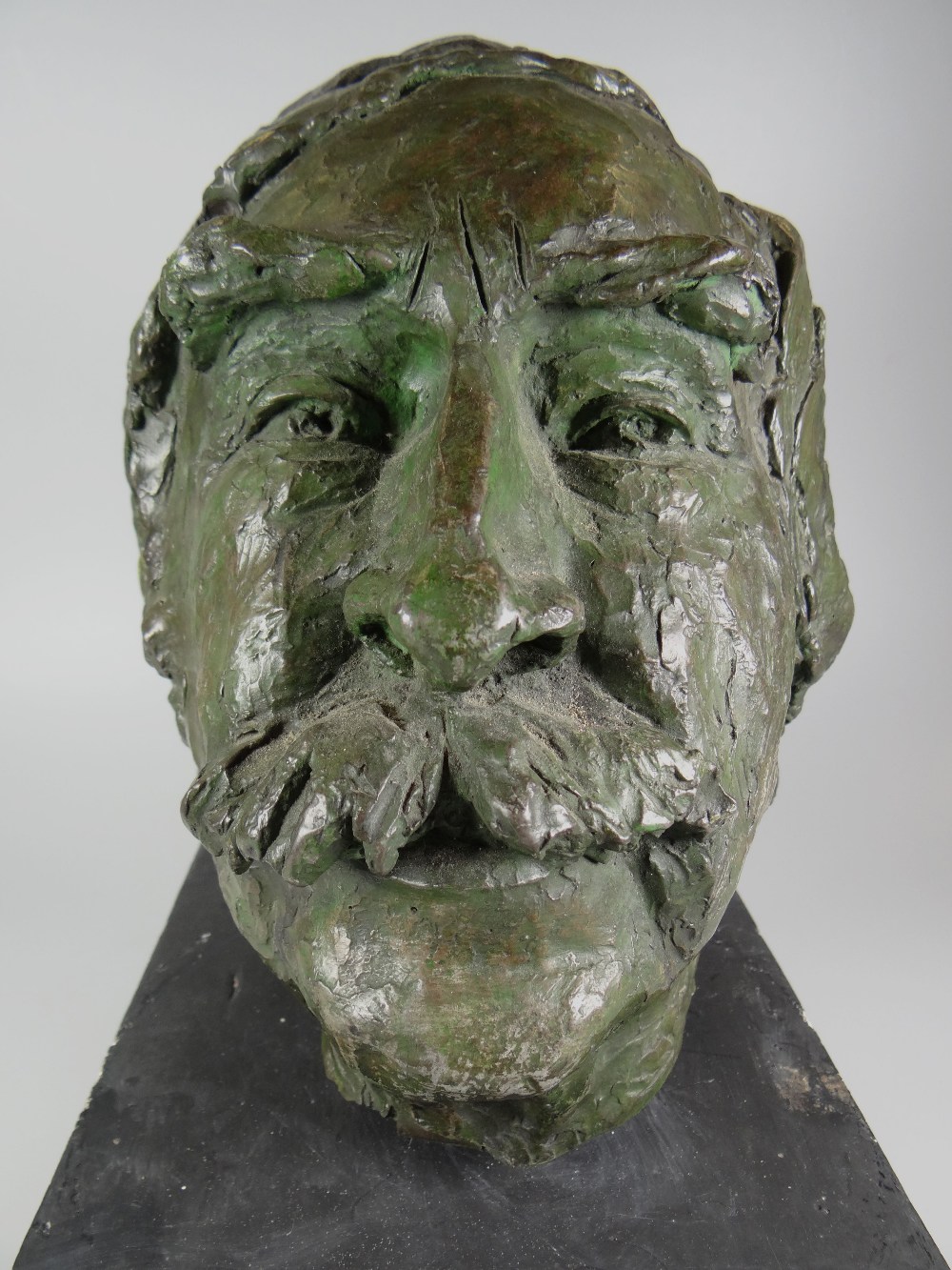 SHEILA-JEAN NEWTON (RA d.2000) a fine composition bust of Sir Kyffin Williams, 27cms high on an - Image 5 of 5