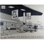 GRENFELL 'GREN' JONES MBE (1934-2007) original drawing - humorous satirical cartoon relating to