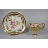 A SWANSEA PORCELAIN PARIS FLUTE CUP & SAUCER the cup with external gilding & the interior with a