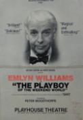 EMLYN WILLIAMS signed theatre poster - the actor as 'The Playboy of the Weekend World', inscribed '