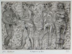 ERIC MALTHOUSE hors commerce etching - Greek mythological figures, entitled 'A Judgement of
