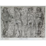 ERIC MALTHOUSE hors commerce etching - Greek mythological figures, entitled 'A Judgement of