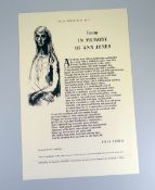 DYLAN THOMAS rare single-sheet with the poem 'In Memory of Ann Jones' and a side illustration by