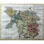 ROBERT MORDEN coloured antique map - 'New & Correct Map of North-Wales', 37 x 43cms