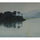 PHILIP GREENWOOD signed lithograph - a tranquil Penmaen Pool, entitled 'Pool Light', signed, 44 x