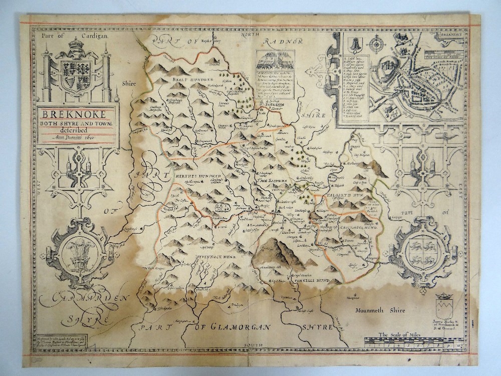 VARIOUS CARTOGRAPHERS parcel of loose Welsh antiquarian maps and topographical prints including - Image 4 of 6