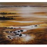 CERI AUCKLAND DAVIES limited edition (60/250) print - beach scene, signed, 48 x 51cms