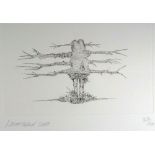 LAURA FORD etching - tree-form figure, entitled 'Espaliered Girl', signed & dated 2007, 18 x 28cms