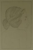 ERIC GILL limited edition (225/400) engraving on paper - entitled 'Portrait of a Lady' on Goldmark