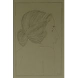ERIC GILL limited edition (225/400) engraving on paper - entitled 'Portrait of a Lady' on Goldmark