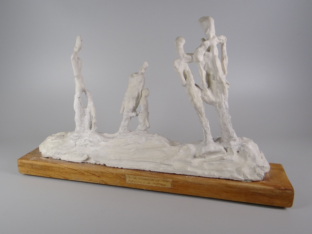 ROGER CECIL plaster / chalk on wooden base - groups of figures, entitled 'To Be Humble in the - Image 2 of 2