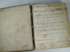 PETER WILLIAMS 'Mynegeir Ysgrythurol', a Welsh Ecclesiastical dictionary, 1773 Condition: poor