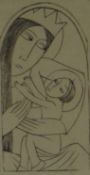 ERIC GILL limited edition (225/400) engraving - entitled 'Madonna and Child 1924', 5.25 x 3cms