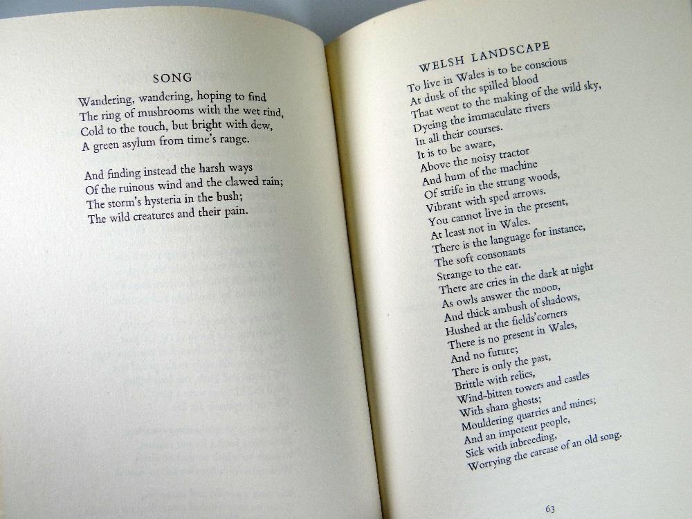 R S THOMAS - 'Song at the Year's Turning' with dust-sleeve by Judith Blesdoe, 'With an - Image 3 of 3