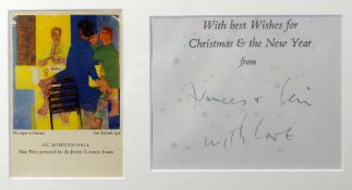 CERI RICHARDS original colour printed Christmas Card - reproducing Ceri's painting 'The Supper at