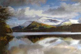 ROB PIERCY limited edition (130/200) coloured print - Snowdonia winter-scene, entitled 'Llyn