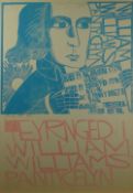 PAUL PETER PIECH two colour limited edition (6/50) woodcut - portrait of Welsh hymn writer '