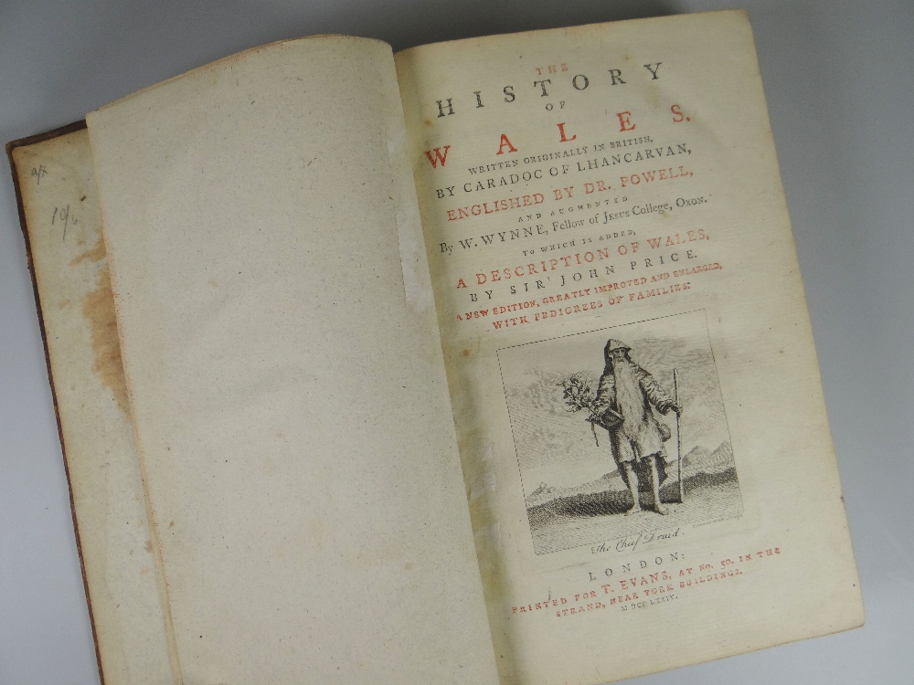 A VOLUME OF 'THE HISTORY OF WALES written by Caradoc of Lhancarvan...Printed for T Evans, 1774'