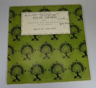 DYLAN THOMAS LP 'Reading Volume 1' signed by the poet on the upper-sleeve and inscribed 'My name
