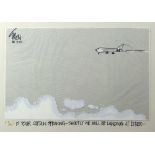 GRENFELL `GREN` JONES MBE (1934-2007) original cartoon drawing - passenger plane