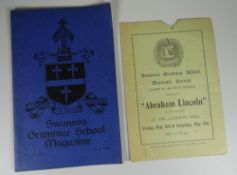 DYLAN THOMAS exceptionally rare copy of Swansea Grammar School Magazine, July 1929 crediting Dylan