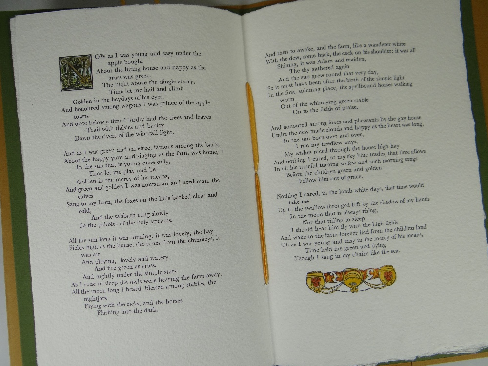 DYLAN THOMAS, three fine small-press limited editions: 1. 'The Rev Eli Jenkins Prayer', 1982, hand- - Image 4 of 6