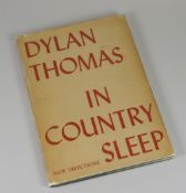 DYLAN THOMAS' signed 1st edition of 'In Country Sleep' published by New Directions, New York 1952,