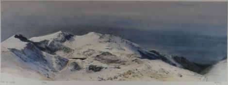 ROB PIERCY limited edition (222/500) print - Snowdonia under snow, entitled 'Pedol yr Wyddfa',