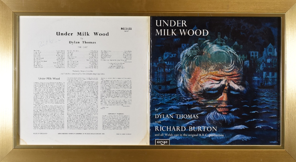 DYLAN THOMAS 'Under Milk Wood' framed LP recording by the BBC, signed by Richard Burton (signature - Image 3 of 3