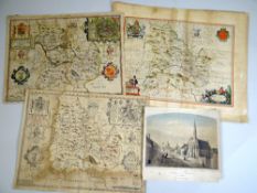 VARIOUS CARTOGRAPHERS parcel of loose Welsh antiquarian maps and topographical prints including