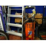 Clarke Jet 5000 power washer E/T and a metal stepladder