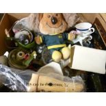 Box of vintage glass and ornamental ware