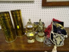 Parcel of mixed brassware including horse brasses etc