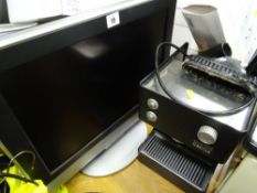 Tevion DVD/flatscreen TV combi and a Gaggia coffee making machine E/T