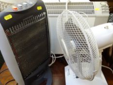 Amstrad Homestyle desk fan and two portable electric heaters E/T