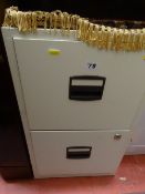 Compact metal two drawer filing cabinet