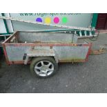 1.8 x 1 metre galvanized single axle car trailer with 21 ins diameter wheels