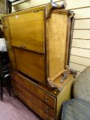 Two piece bedroom set of small compactum and dressing table